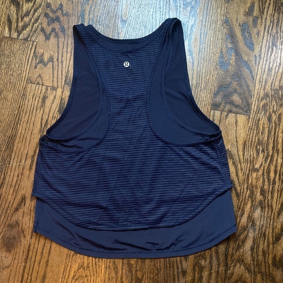 Lululemon Athletics Navy double Cropped Tank Top - XS - Picture 1 of 6